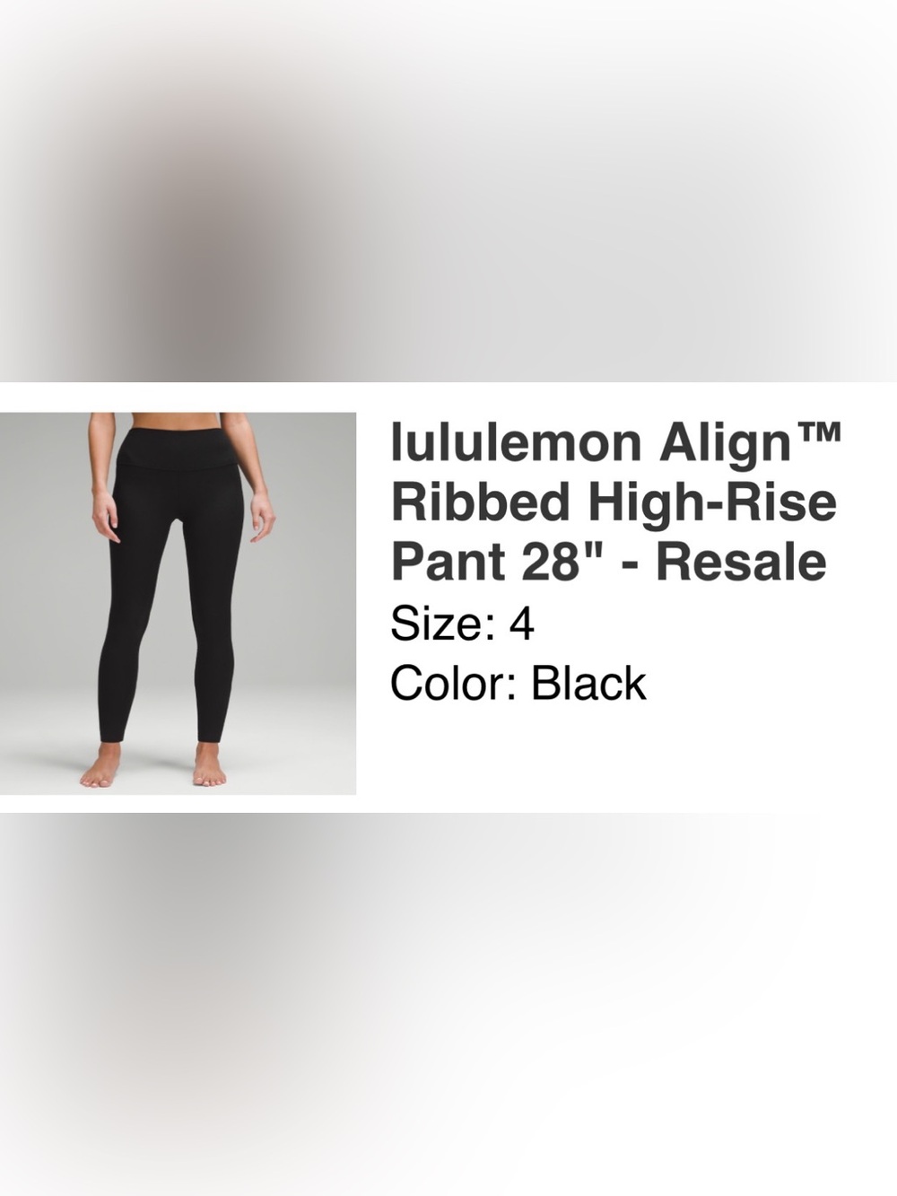 lululemon Align Ribbed High Rise leggings 28” - Black